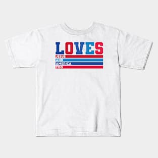 Adores Christ and the USA too Kids T-Shirt